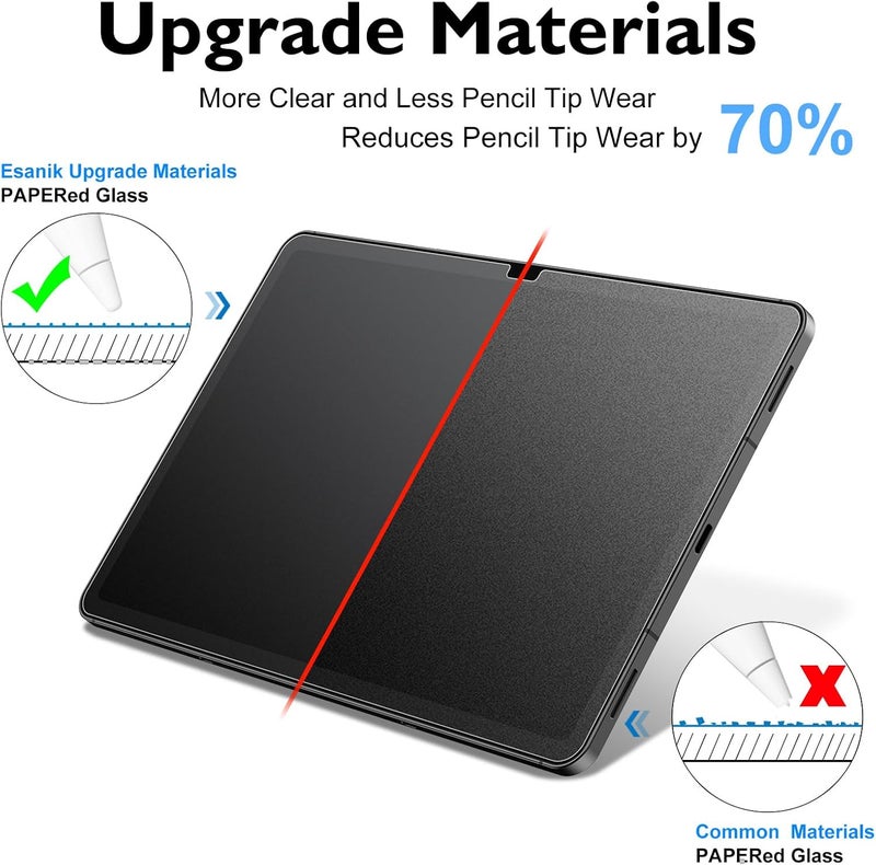 Esanik 2 Pack Like Paper Glass Screen Protector for Samsung Galaxy Tab S11 (11 inch) 9H Tempered Glass Film with Alignment Frame, Writing Like on Paper, Anti Glare - Image 3